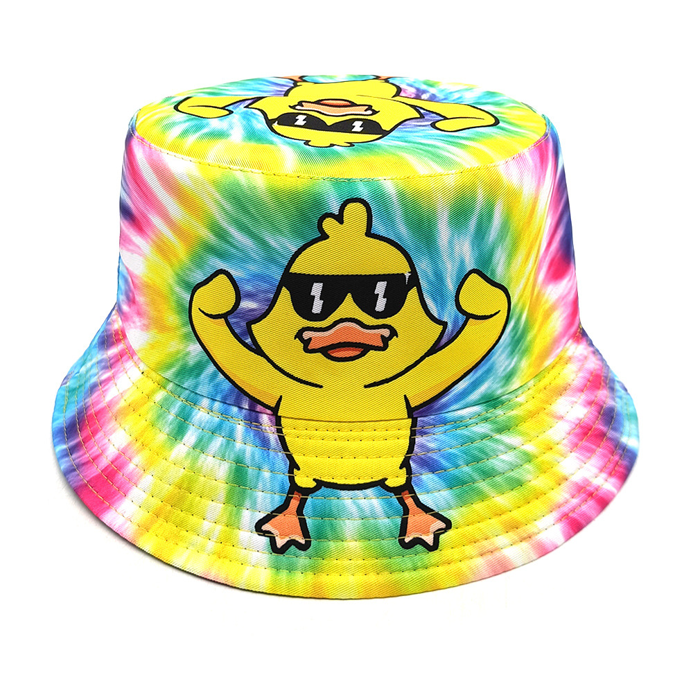 Mens Fashion Bucket Hat - قبعة دلو بطبعة بطة كرتونية مضحكة