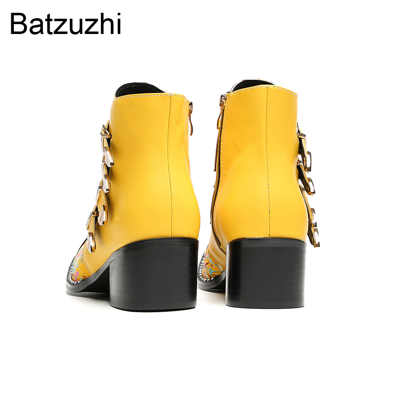 Yellow Men'S Fashion - باتزوزي أحذية رجالية بكعب 6.5 سم،
