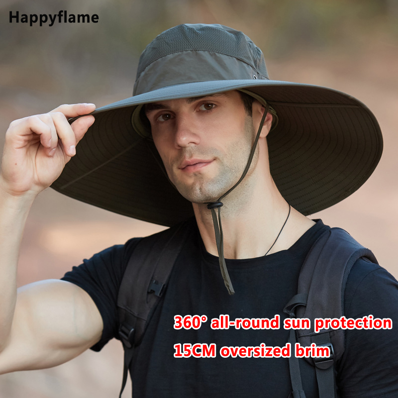 Mens Fashion Bucket Hat - حار الرجال 15 سنتيمتر كبيرة واسعة