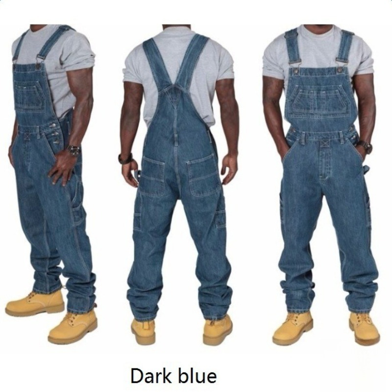 Mens Fashion Denim - أفرول رجالي من الدنيم الممزق مع