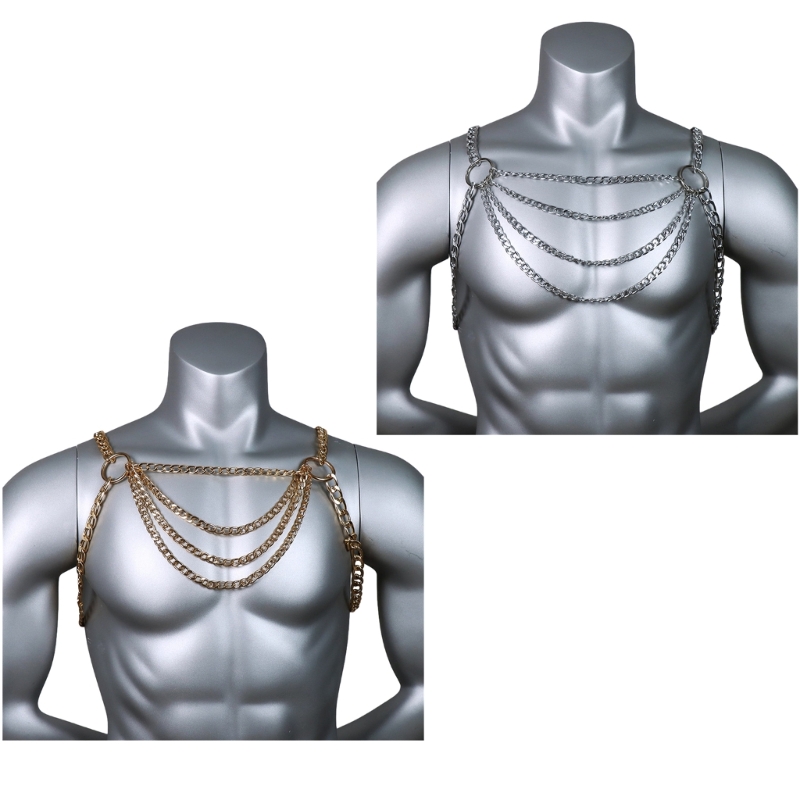 Fashion Harness Men - الرجال مثير الجسم المعدني الصدر سلسلة