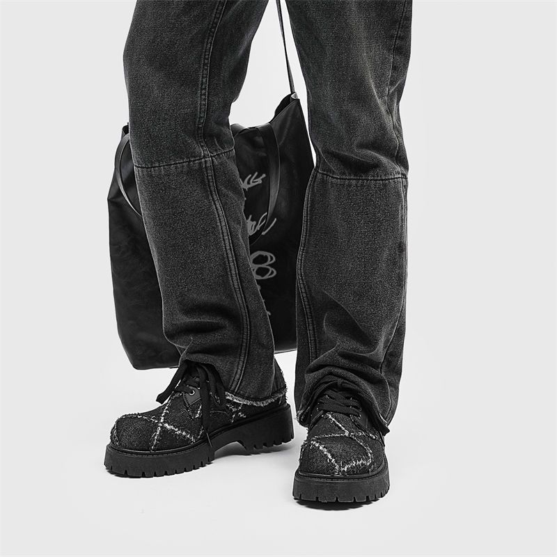Mens Fashion Denim - أحذية ديربي رجالية أنيقة للخريف بنعل