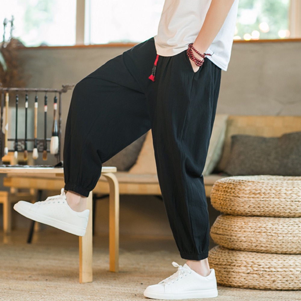 الرجال القطن والكتان سراويلي ح - مراجعة Chino Pants Men وسعره