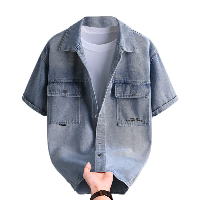 قميص دينيم رجالي صيفي عصري بلو - مراجعة Mens Fashion Denim وسعره