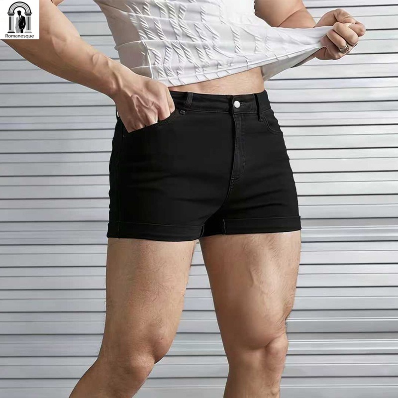 شورت جينز أبيض ضيق للرجال، بحا - مراجعة Mens Fashion Denim وسعره