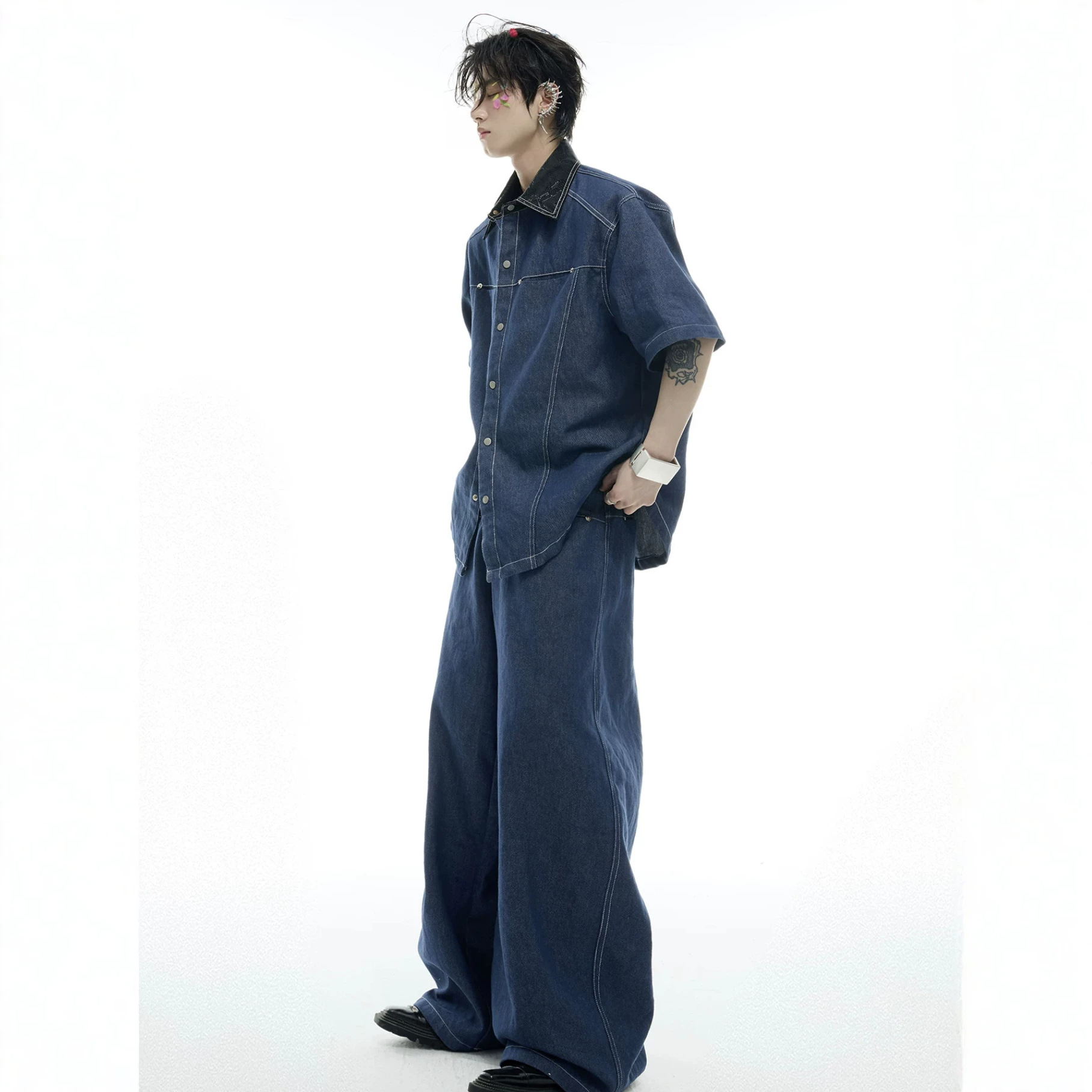 طقم صيفي رجالي من الدنيم بتصمي - مراجعة Mens Fashion Denim وسعره