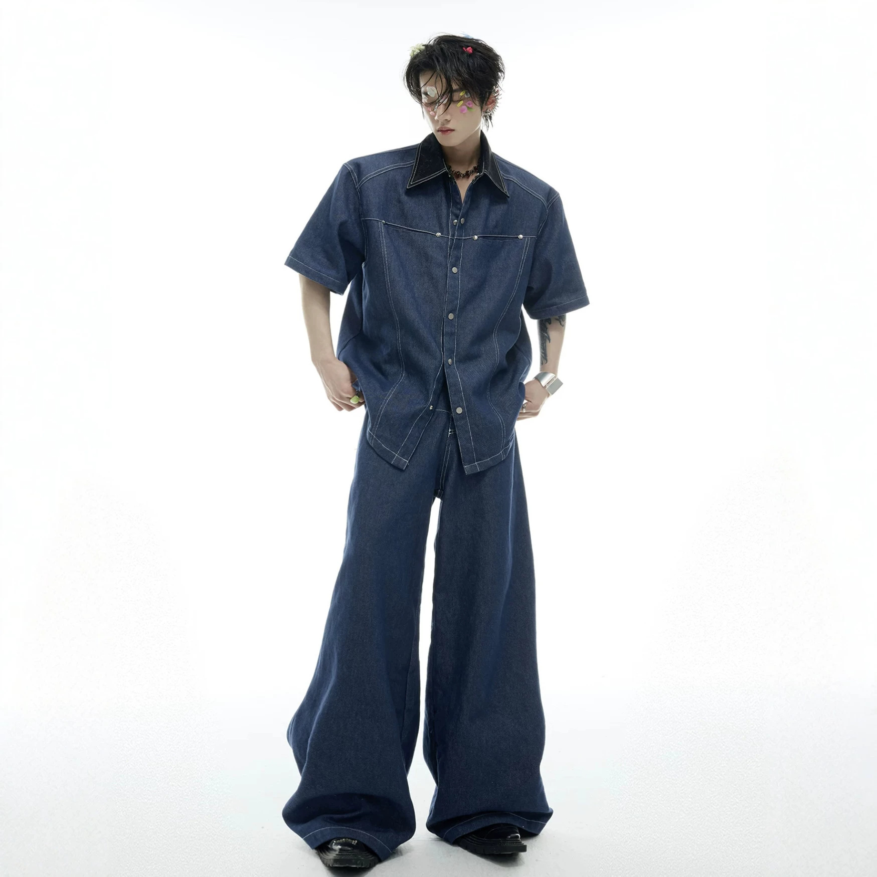 طقم صيفي رجالي من الدنيم بتصمي - مراجعة Mens Fashion Denim وسعره