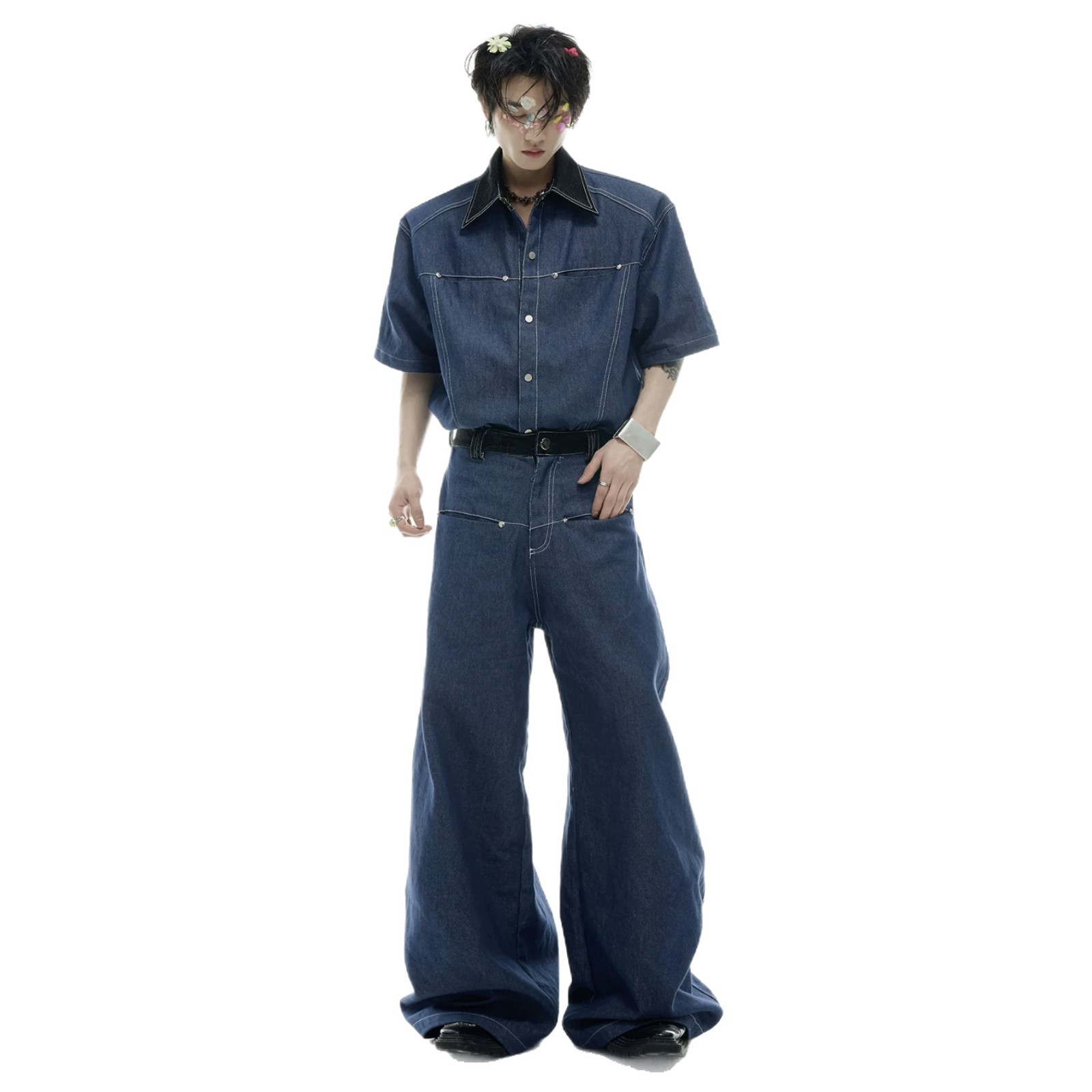 طقم صيفي رجالي من الدنيم بتصمي - مراجعة Mens Fashion Denim وسعره