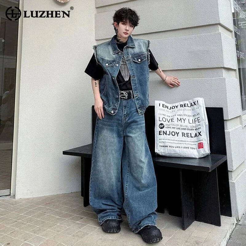 LUZHEN 2026 أطقم صيفية من قطعت - مراجعة Mens Fashion Denim وسعره