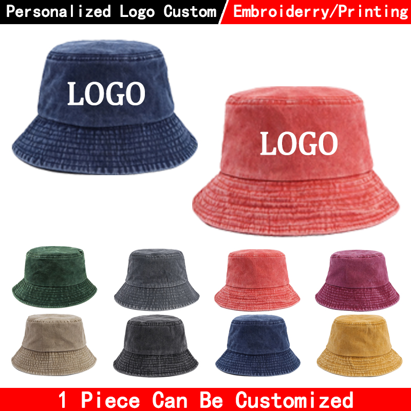 قبعة دنيم بتصميم مخصص وشعار خا - مراجعة Mens Fashion Bucket Hat وسعره
