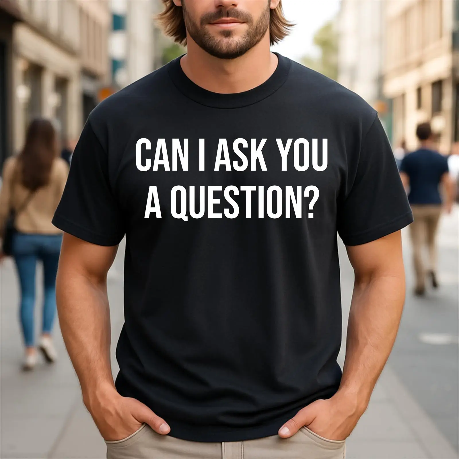 تي شيرت بطباعة 'هل أستطيع أن أ - مراجعة Men'S Fashion Questions وسعره