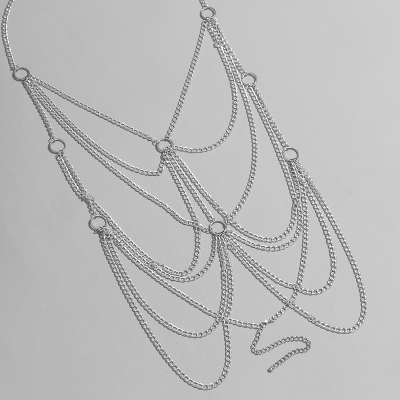 سلسلة جسم رجالية فضية متعددة ا - مراجعة Fashion Harness Men وسعره