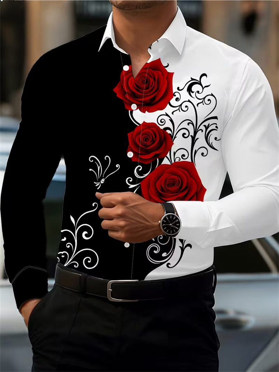 قميص رجالي بأكمام طويلة مزين ب - مراجعة Men'S Tops Fashion وسعره